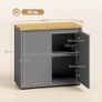 Kitchen Sideboard Storage Cabinet with 2 Doors & Adjustable Shelf, Multipurpose Cupboard for Living Room, Hallway & Entryway, Grey Image 2