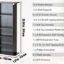 Media Storage Cabinet, 5-layer DVD Shelf Holds up to 240 CDs, Adjustable CD Shelves, Protects & Organizes Music, Movie, Video Games or Memorabilia Collections Image 3