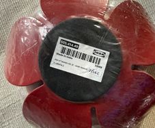 2 x IKEA Aromatisk Lotus Candle Holder Red Steel
