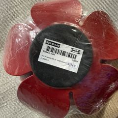 2 x IKEA Aromatisk Lotus Candle Holder Red Steel