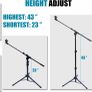 Microphone Stand - Tripod Boom Mic Stand with Carrying Bag Image 4