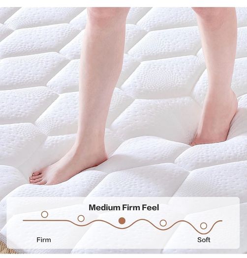 King Size Mattress, 10 Inch Memory Foam Mattress, 7-Zone Pocket Sprung, Medium Firm, Soft Fabric, Motion Isolated, Hybrid Mattresses in a Box