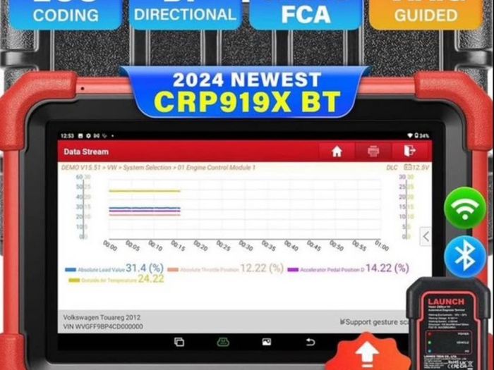 Launch CRP919X BT Bidirectional Diagnostic Scanner with DBScar VII VCI Support CAN FD DoIP, ECU Coding, VAG Guided