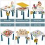 Kids Building Blocks Table and Chair Set, Multi-Activity Table with 1 Chair and 130 Pieces Large Building Blocks, Image 4