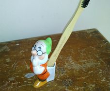 Vintage Disney doc toothbrush holder ceramic 1930s