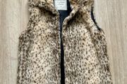Faux fur animal print gilet, 10-11y