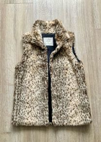 Faux fur animal print gilet, 10-11y