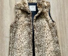 Faux fur animal print gilet, 10-11y