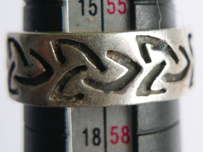 Vintage Sterling Silver Celtic Knot Ring Size P1/2 - 6,94g