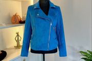 Ladies Teal Suedette Jacket from Carraig Donn. Size S UK 8-10 / EU 36-38
