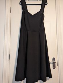 Beautiful black corset detail midi skater dress