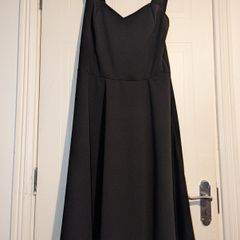 Beautiful black corset detail midi skater dress