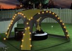 Party Tent with LED and 4 Sidewalls 3.6x3.6x2.3 m Green