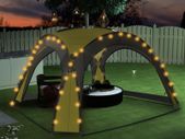 Party Tent with LED and 4 Sidewalls 3.6x3.6x2.3 m Green