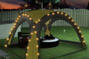 Party Tent with LED and 4 Sidewalls 3.6x3.6x2.3 m Green