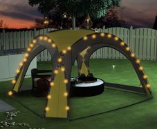 Party Tent with LED and 4 Sidewalls 3.6x3.6x2.3 m Green