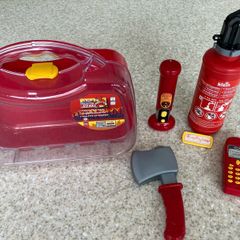 Kids Firefighter Toy Set - Klein Fireman Kit with Case (Light & Spray)