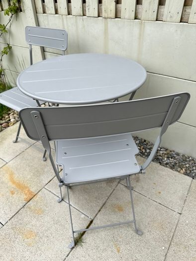 Garden Table and 2 folding chairs outdoor Ikea