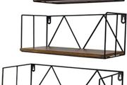 3 Pack Floating Shelves Rustic Wooden Wall Shelf for Bathroom Bedroom Office Kitchen (FREE POSTAGE)