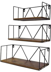 3 Pack Floating Shelves Rustic Wooden Wall Shelf for Bathroom Bedroom Office Kitchen (FREE POSTAGE)