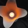 Pink tulip shaped frosted glass vase. Image 6