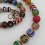 Vintage Venetian Style MultiColor Mix Glass With old Face Glass Pendant Necklace Image 6