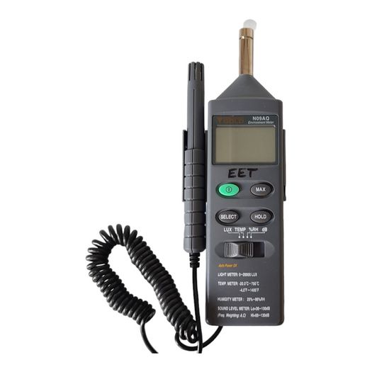 Multi Function Enviroment Meter 4 in 1 Sound Light Humidity Temperature Precision Gold N09AQ Testing Meter