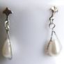 Vintage Sterling Silver 925 Pearl  Drop Earrings Image 5