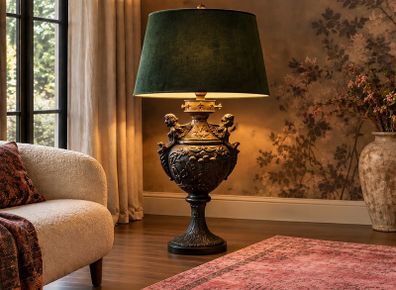 Antique French Art Nouveau Table Lamp Early 20th Century