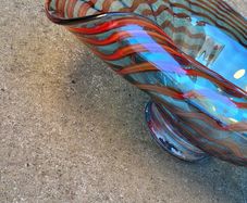 Mid-century sculptural art glass centrepiece