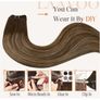 7 Piece LaaVoo 22inch Balayage Brown - blonde Human Hair Extensions Weft for Sewing Weave Remy Hair Extensions, 100g Image 6