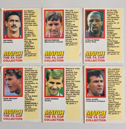 '92 FA Cup - Match Trail Blazers cards