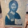 Vintage Large Christ the Teacher Saviour Icon Image 3