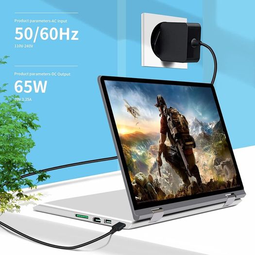 65W USB C Laptop Charger Compatible with MacBook Pro/Air, Lenovo ThinkPad, Asus, HP, Dell, Acer, Google Chromebook Notebook, HUAWEI, Xiaomi, and more Type C Devices PD Wall Charger