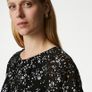 M&S Printed Tie Neck Knee Length Dress. Size 14L. New Image 2