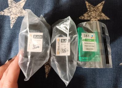118ink.com 2 x Hewlett Packard HP Black 350 & 1 Colour 351 Refurbished Refill Ink Cartridges.