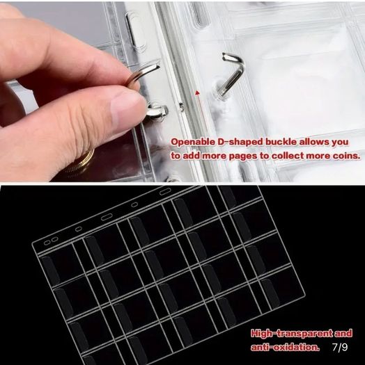 Coin Collection Holder For Collectors, 260 Pockets Coins Collecting Album With Zipper And Handle. Coin Display Storage Case For Money Currency Collection  (Box/folder Only) no coin slots transparent , u have to get them separatly