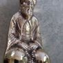 Small Brass Vintage figure from India, brass figurine of a holy man Image 2