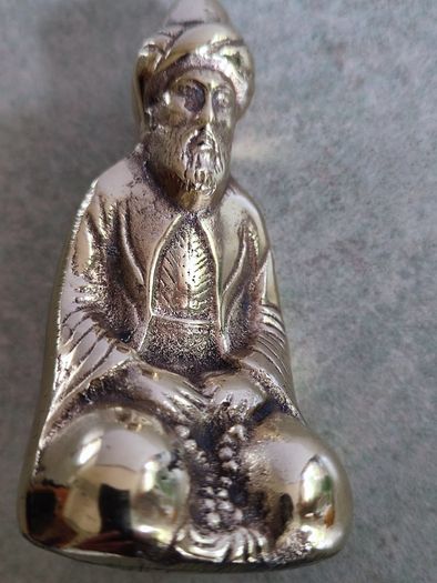 Small Brass Vintage figure from India, brass figurine of a holy man