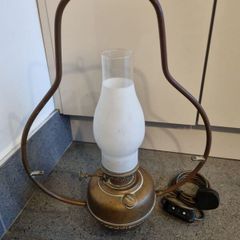 Vintage hanging oil lamp converted to electric