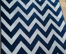 Navy white wool carpet