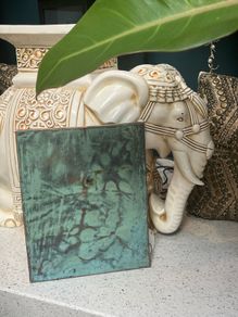 1 Rustic Patinated Turquoise Copper Abstract Wall Art Farmhouse Decor Copper Wall Hangings Metal Wall Art