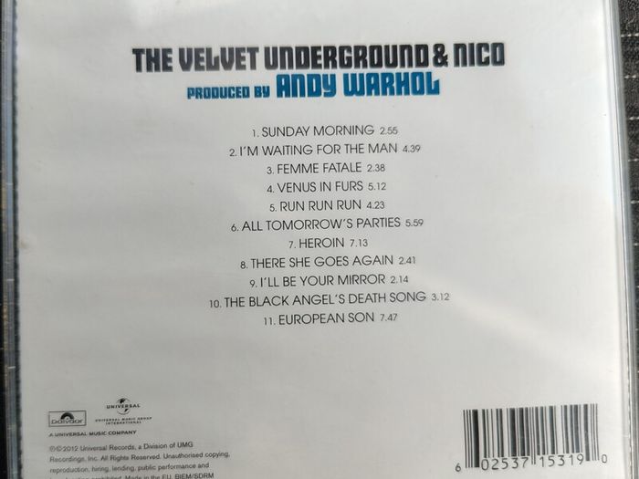 The Velvet Underground - The Velvet Underground & Nico CD (2012) 45th Anniversary Remaster Art Rock EX+