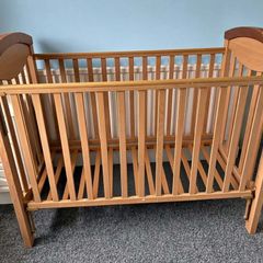 Solid Wooden Baby Cot | Adjustable Height Base