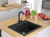Granite Kitchen Sink Single Basin Black