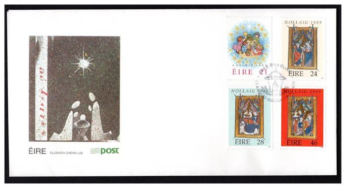 1989 Ireland Christmas Commemorative Stamps An Post First Day Cover (FDC)