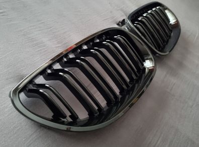 BMW 5 Series E60 E61 Gloss Black Kidney Grilles Brand New