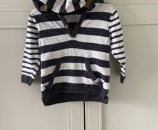 Dark grey & mark striped baby jumper 6-9m