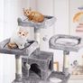 Cat Tree Tower 170cm Cat Scratching Post with Condos, Basket, Hammock & Plush Perches for Kittens, Large Cats, Light Grey (FREE POSTAGE) Image 3
