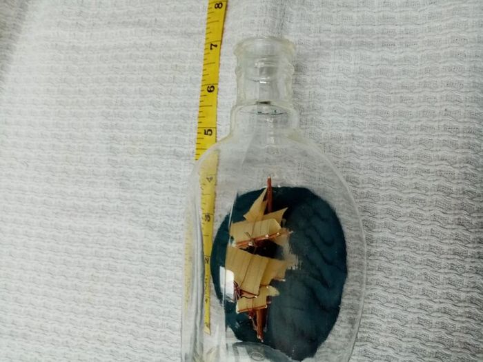 Vintage Miniature Ship in a "Dimple" Bottle